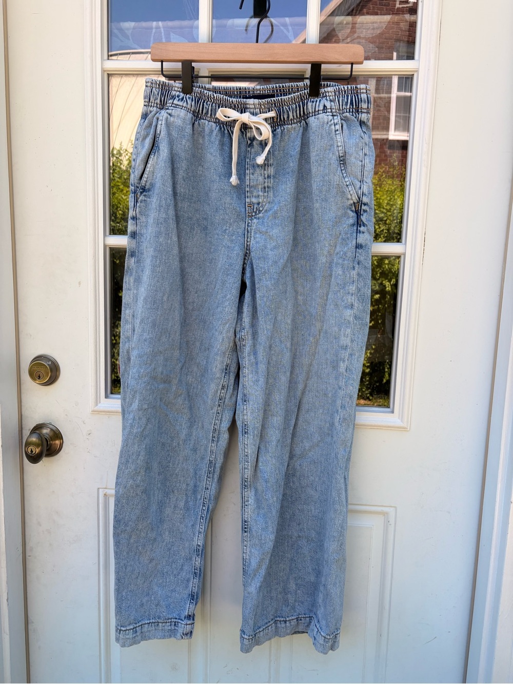 GAP High-Rise Wide-Leg Soft Denim | Elastic Waist | Relaxed Fit | Size Medium
